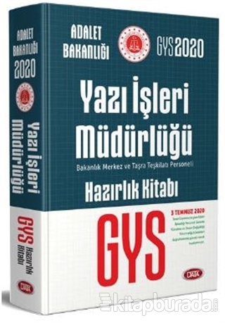 2020 GYS Adalet Bakanlığı Yazı İşleri Müdürlüğü Hazırlık Kitabı